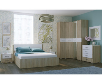 Двуспальная кровать Теплиса 160x200 сонома / белый