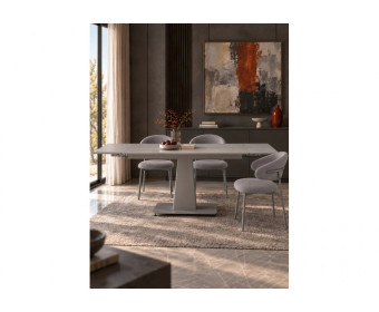 Керамический стол Мун 120(180)х80 carmen light gray / серый матовый