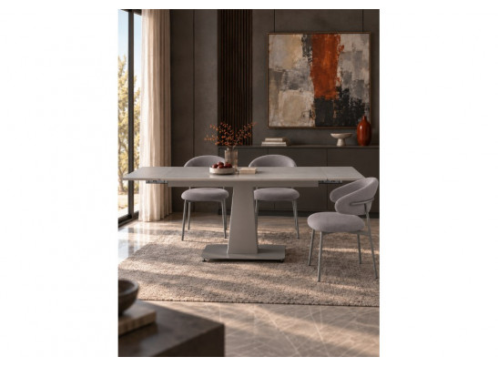 Керамический стол Мун 120(180)х80 carmen light gray / серый матовый