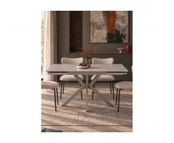 Керамический стол Пантон 120(180)х80 carmen light gray / серый матовый