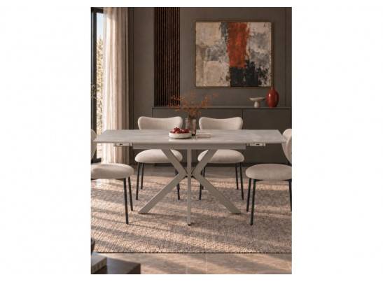 Керамический стол Пантон 120(180)х80 carmen light gray / серый матовый