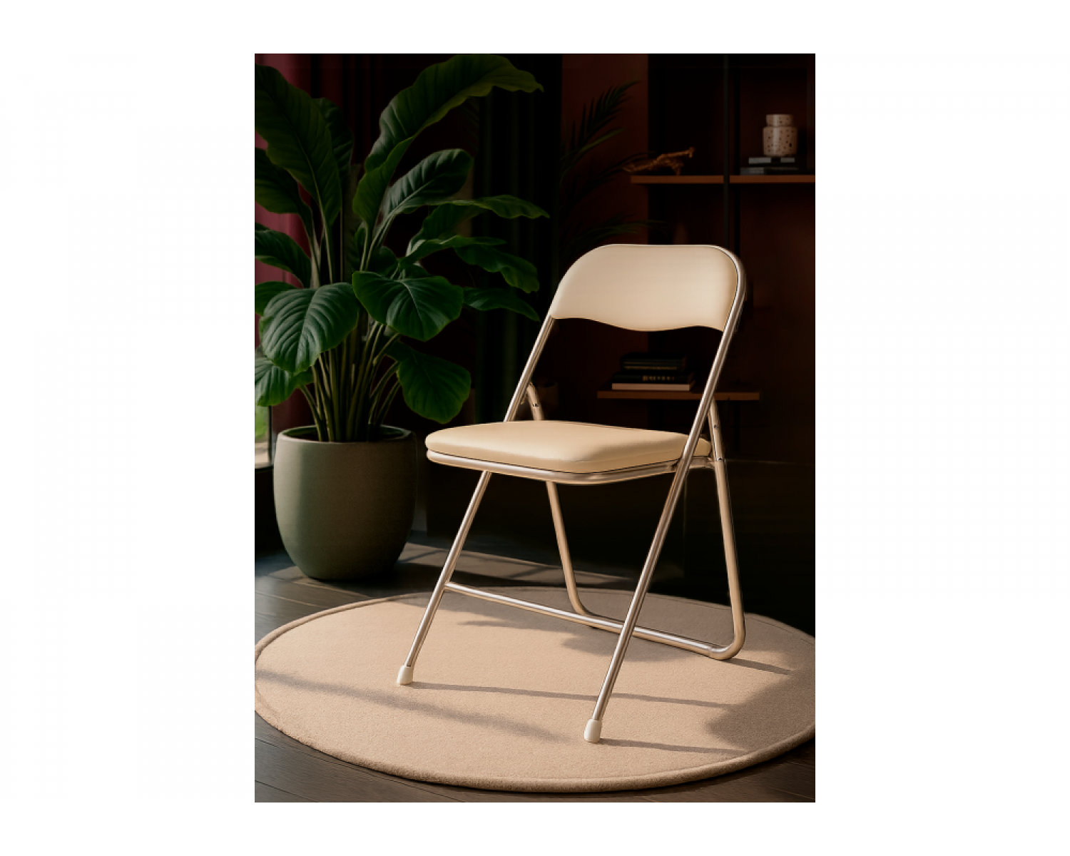 Стул на металлокаркасе Fold 1 складной beige / chrome