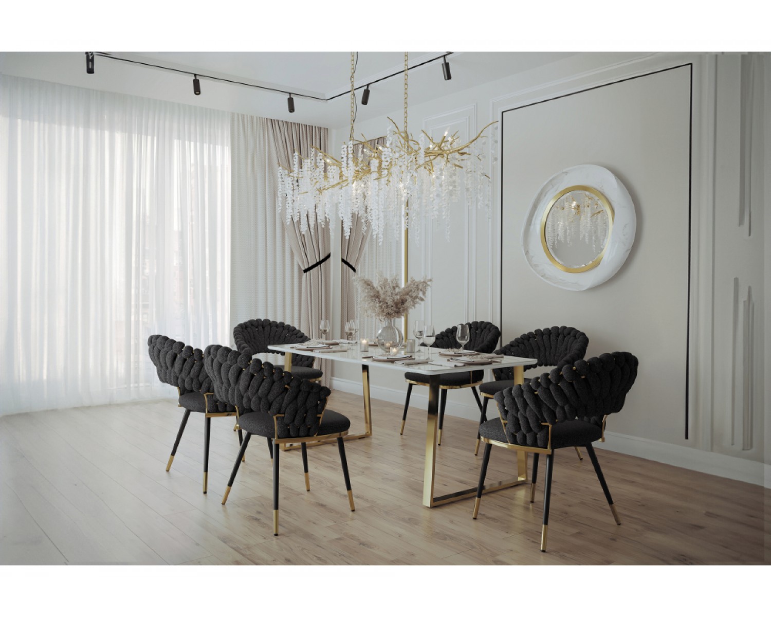 Стул на металлокаркасе Rakel black / gold